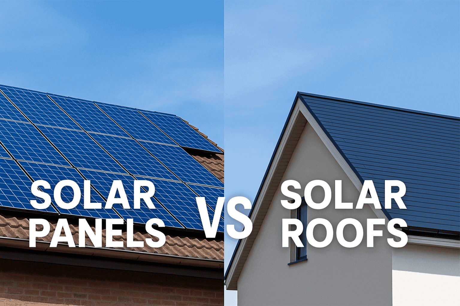 A modern home with solar panels and solar roof side-by-side