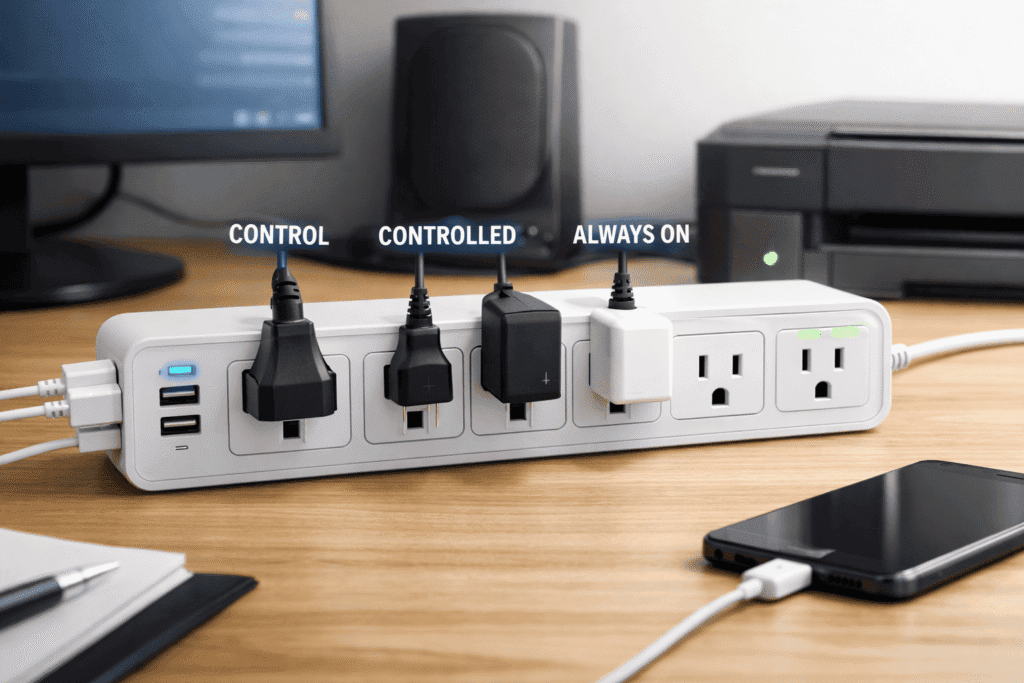 reduce standby power usage - smart power strip energy savings - smart power strip for home energy efficiency